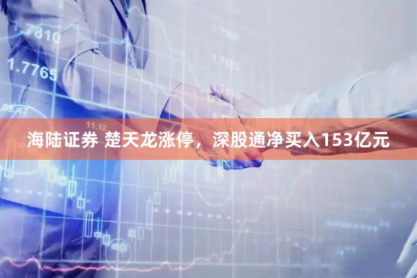 海陆证券 楚天龙涨停，深股通净买入153亿元